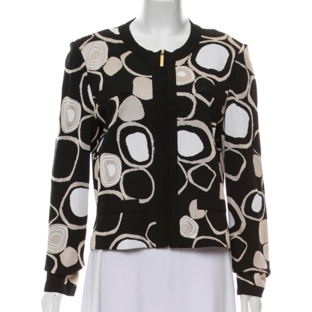 St. John’s Collection jacquard print cardigan